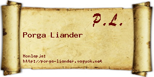 Porga Liander névjegykártya